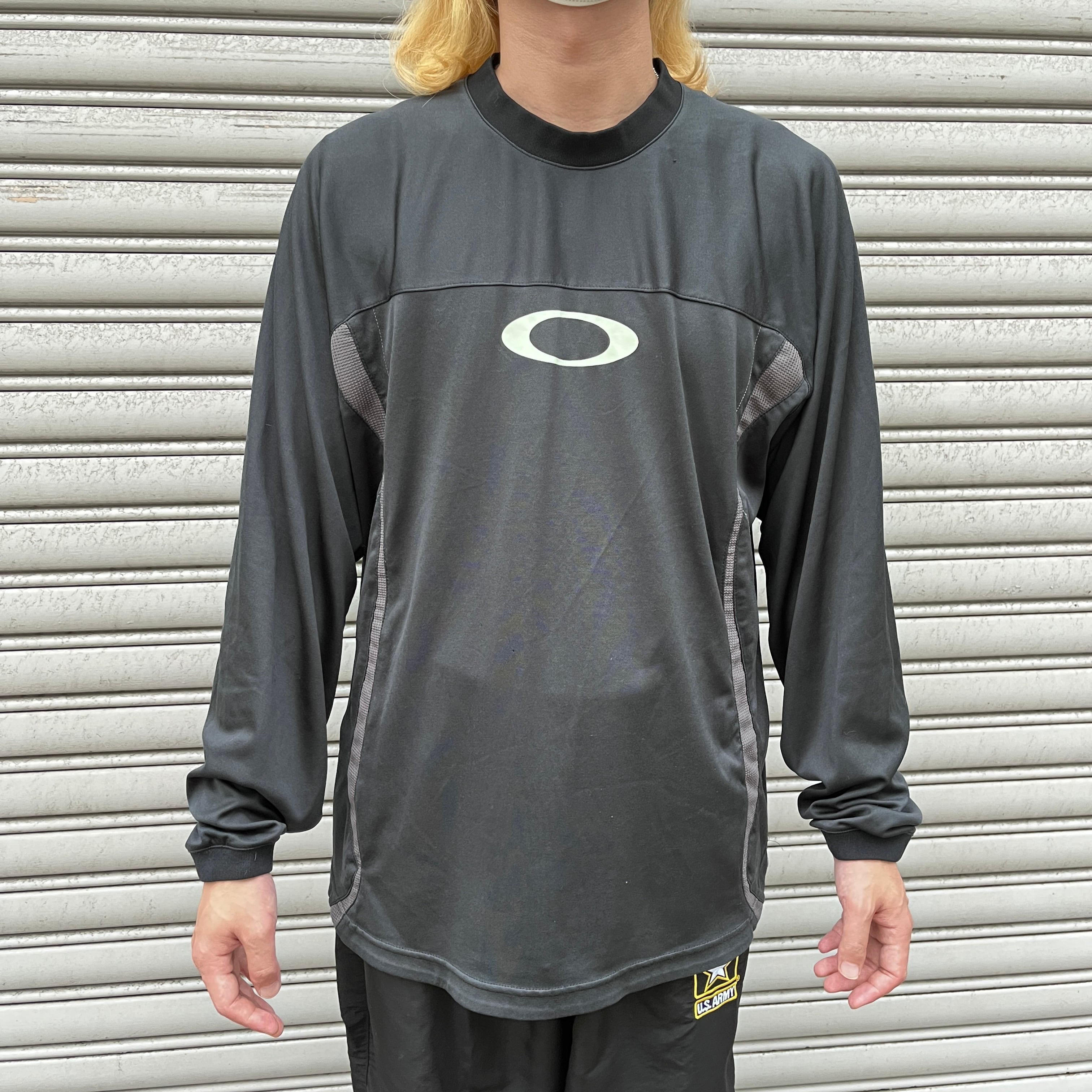 00s OAKLEYオークリー メッシュ使いテックゲームシャツ 黒 L Y2K  