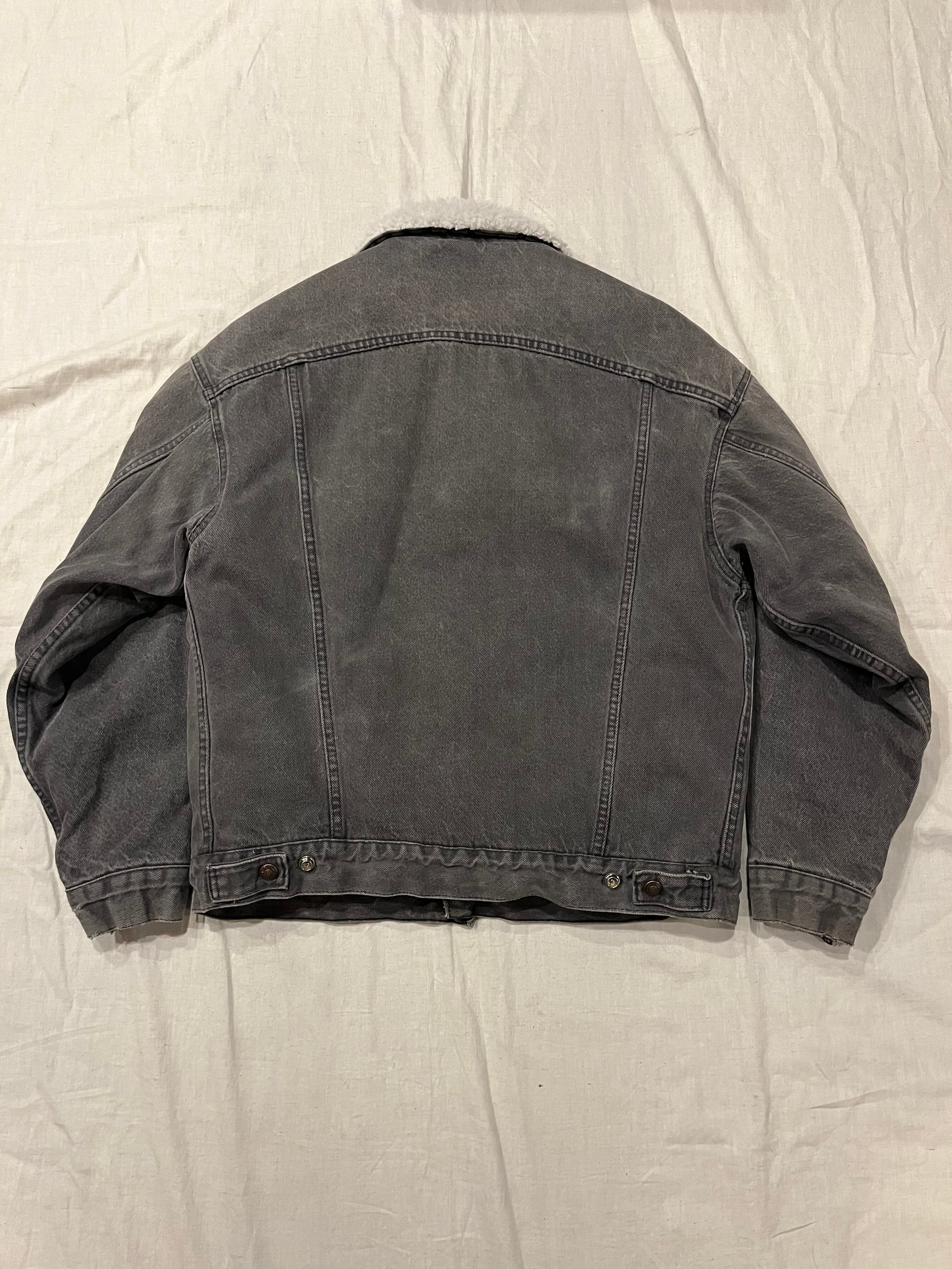 80s Levi's 70609-0270 Black Denim Sherpa Jacket Made in U.S.A.