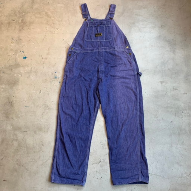 60's 70's WASHINGTON DEE CEE VAT DYE DENIM オーバーオール バットダイ パープル サンフェード ナス紺 W44 USA製 希少 ヴィンテージ BA-1167 RM1536H