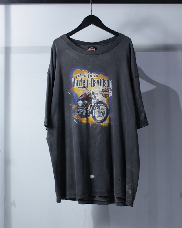 【Caka BLACK】“Harley-Davidson” SunFade × Aging Loose T-Shirt