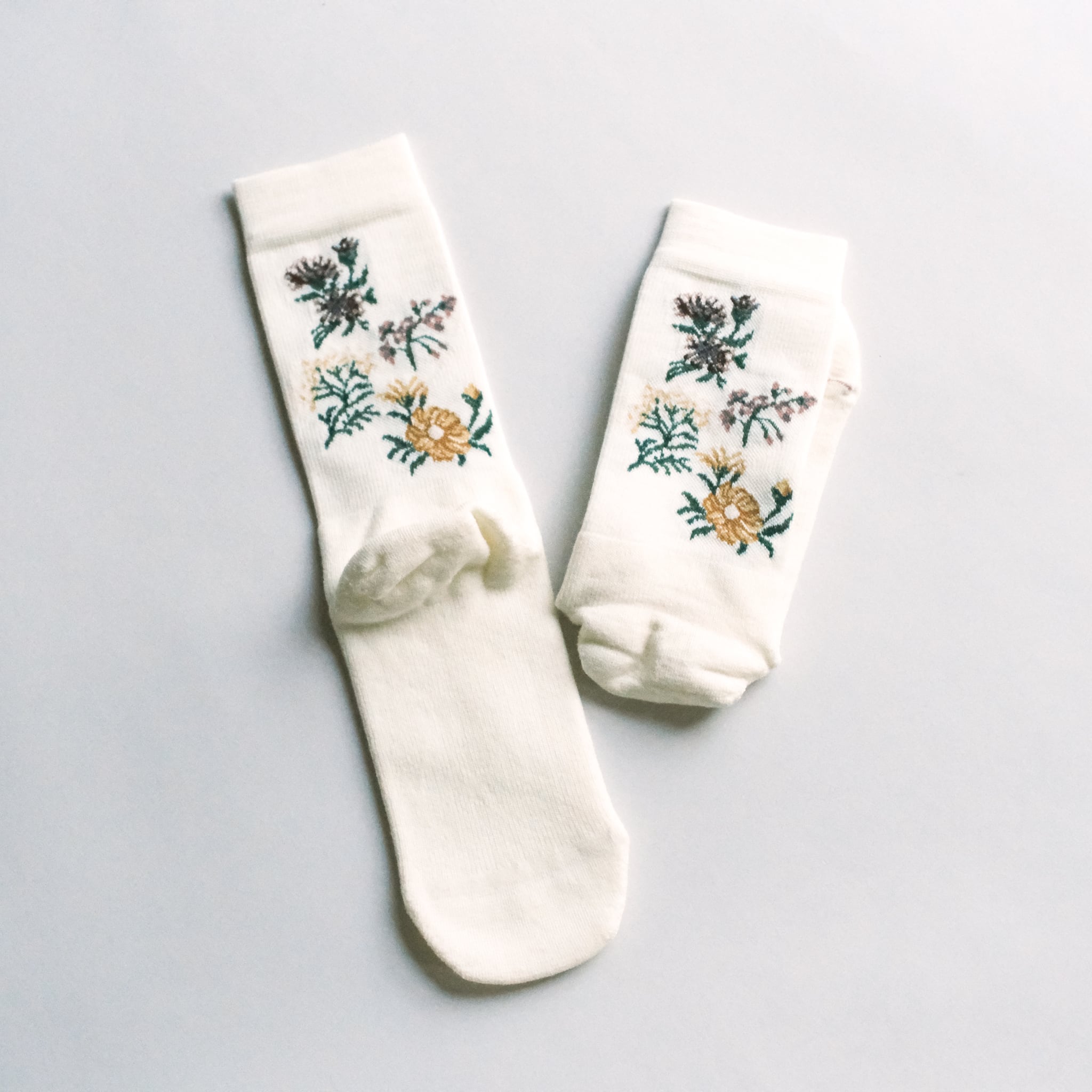 lace flower socks 「高山植物図鑑」color:White | NEOALPS ONLINE STORE