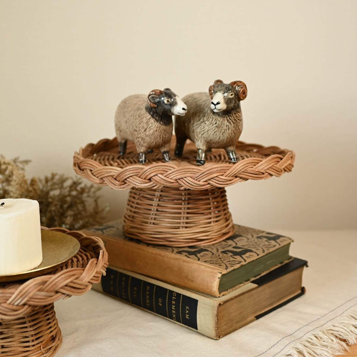 MERRY バスケットスタンド Mサイズ|丸型 カゴ 飾り台 ナチュラル おしゃれ インテリア 取手付 雑貨屋