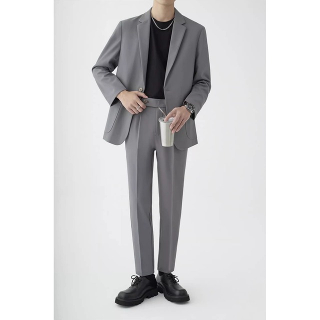 テーラードジャケット シングルブレスト セットアップ af0367