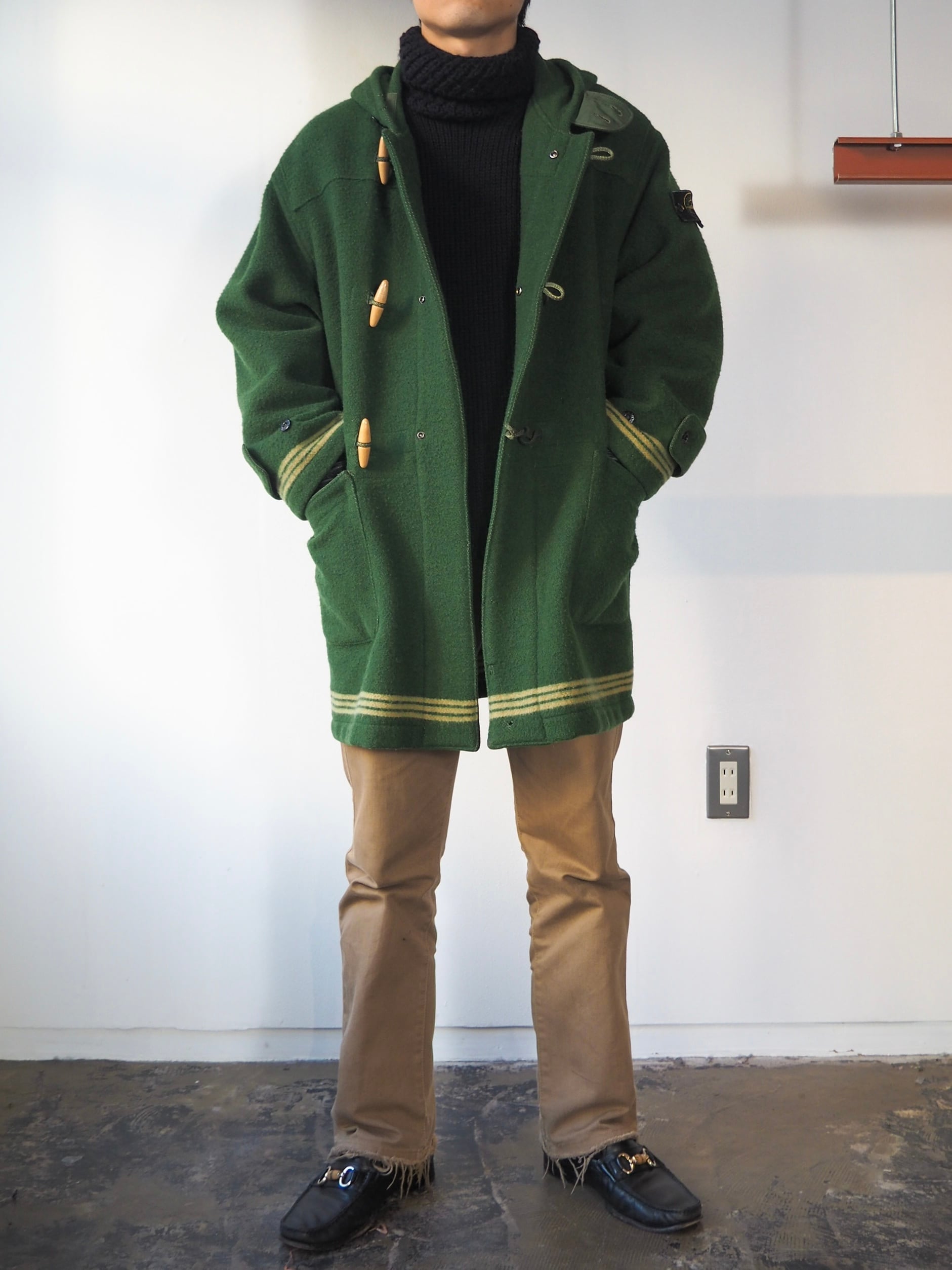 1980s STONE ISLAND Vergine Wool Montgomery Jacket | 'bout 1980s STONE ISLAND Vergine Wool Montgomery Jacket | 'bout