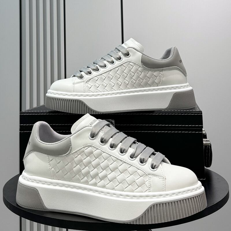 Intrecciato design thick-soled platform sneakers mr0525