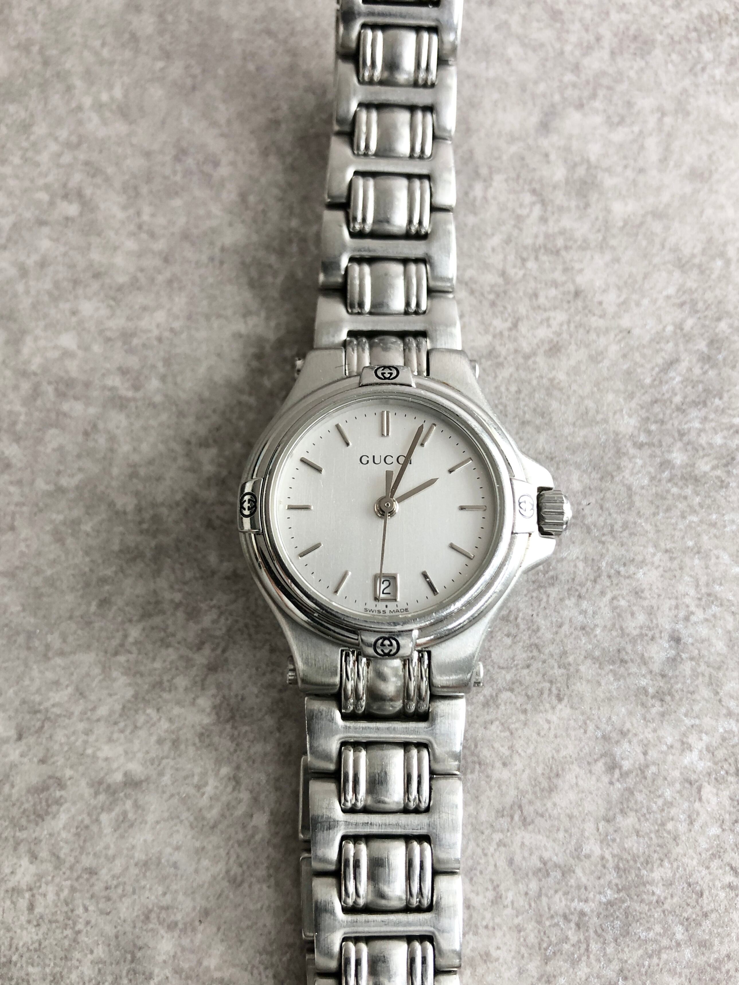 GUCCI グッチ 腕時計 シルバー GG ステンレススチール 9040L vintage
