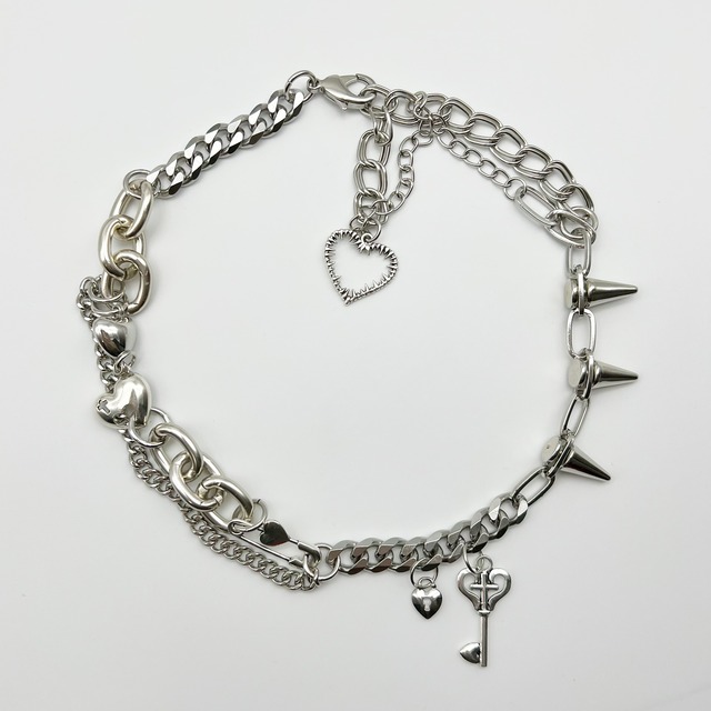 Cross Key Punk Necklace