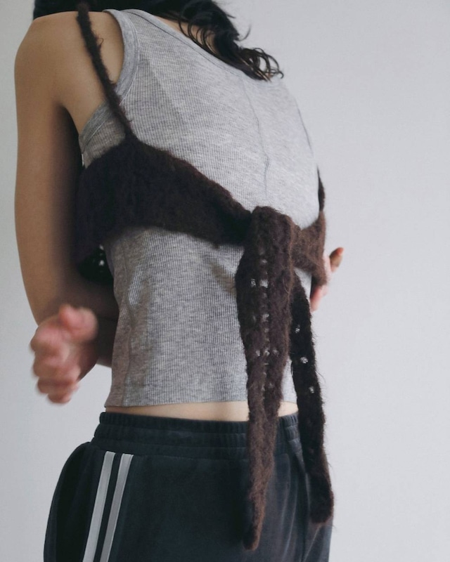 【 anuke 】Crochet Knit Bustier