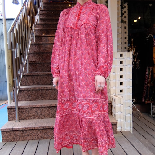 Vintage indian cotton dress／ヴィンテージ インド綿ドレス