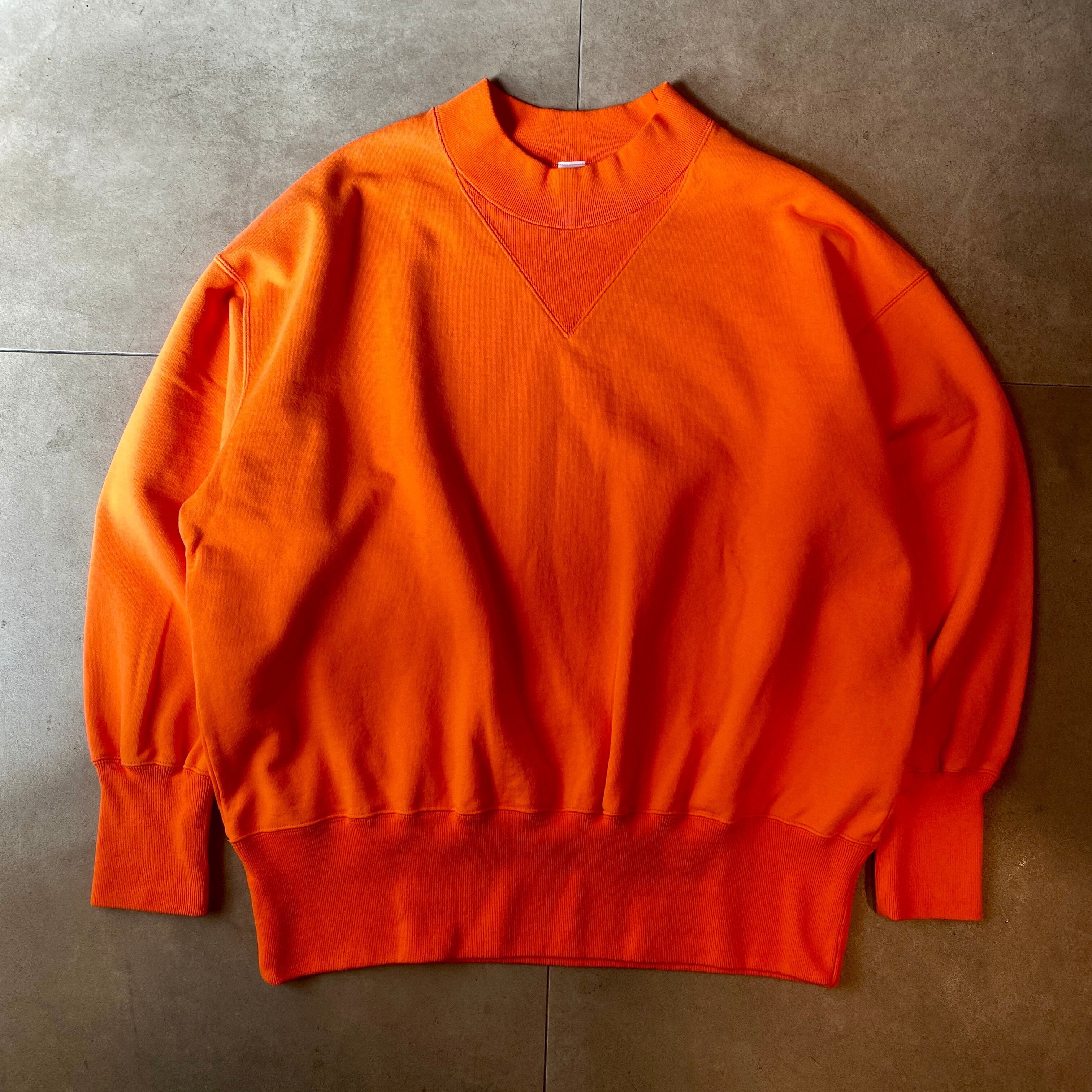 ChahChah LOOPBACK TERRY WIDE CREW NECK SWEAT SHIRT SUNSET ORANGE
