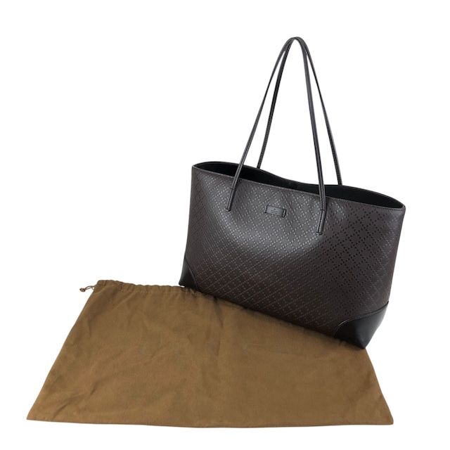 GUCCI グッチ ディアマンテ トートバッグ ブラウン レザー vintage ヴィンテージ オールド sjc4yu