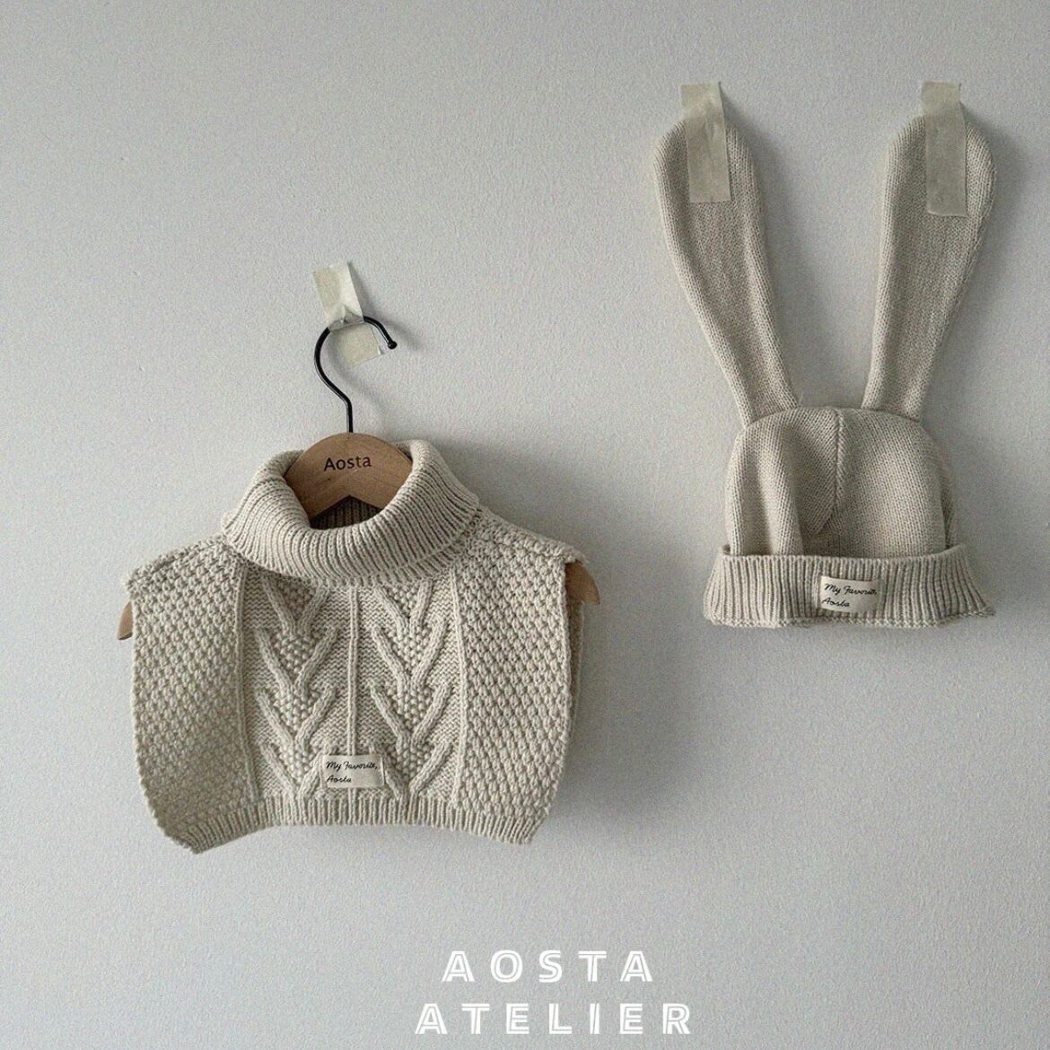 【即納】aosta / knit rabbit hat