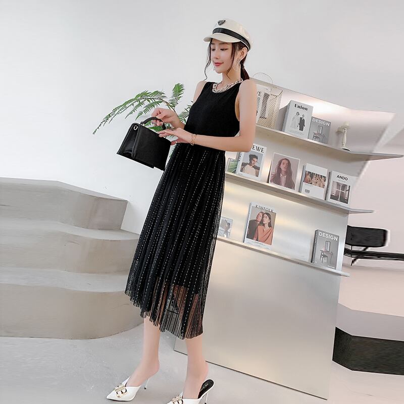 2020新しい新しいサイズの女性の脂肪の姉妹mmウエストカバー腹スリム痩身長い黒のドレス ミックスインファッション75244152602