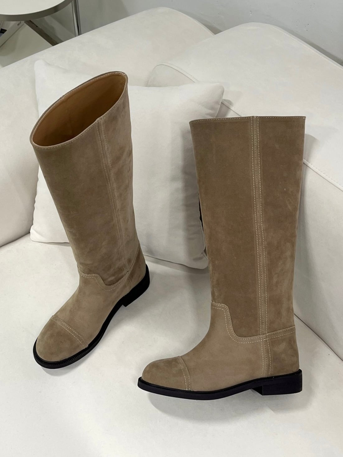 MOMENT] bow round long boots / 2color | MOMENT