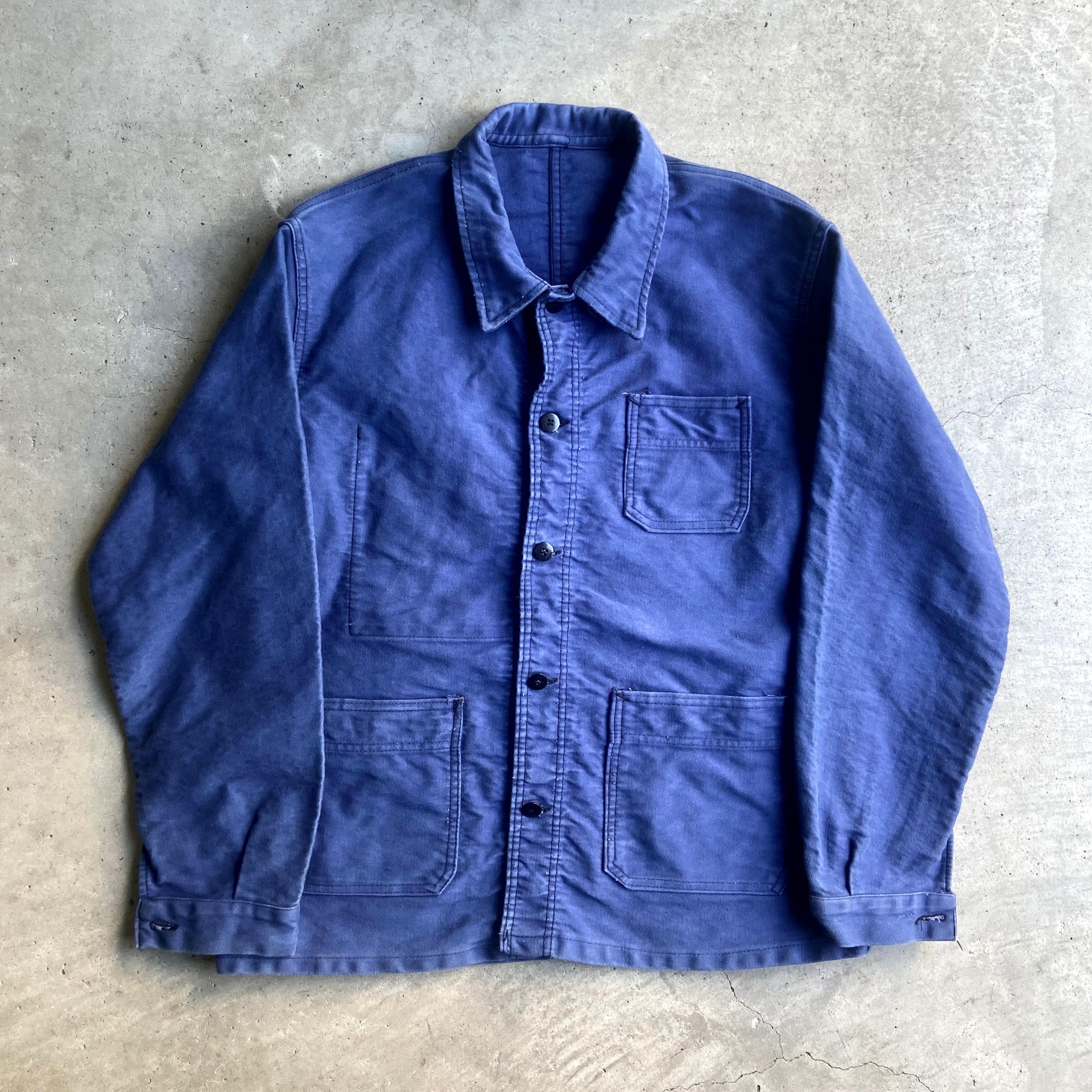 50〜60年代 フランス製 BOTTON VULLEFRANCHE ブルーモールスキン  