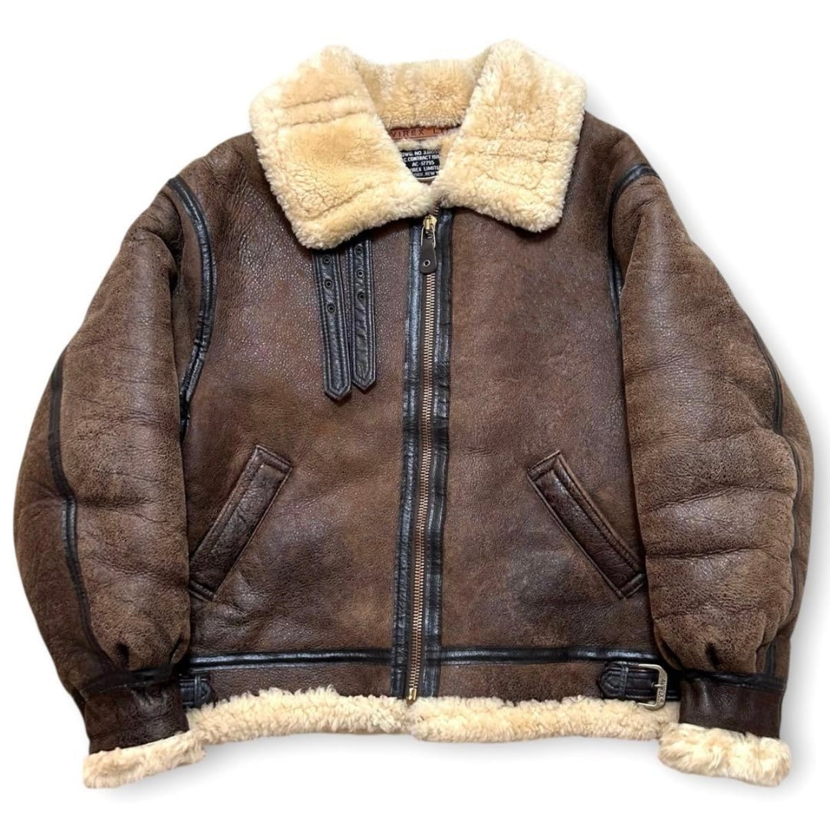 USA製 AVIREX ムートン B-3 フライトジャケット ボア 羊革 38 | 古着屋Luis