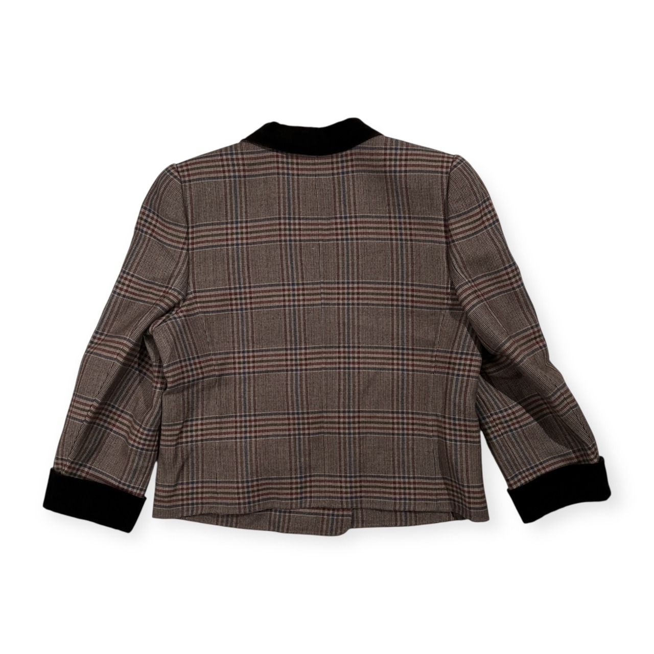 Leilian レリアン チェック柄 ダブル ジャケット サイズ 11 /レディース/日本製/ブレザー/ベロア切替