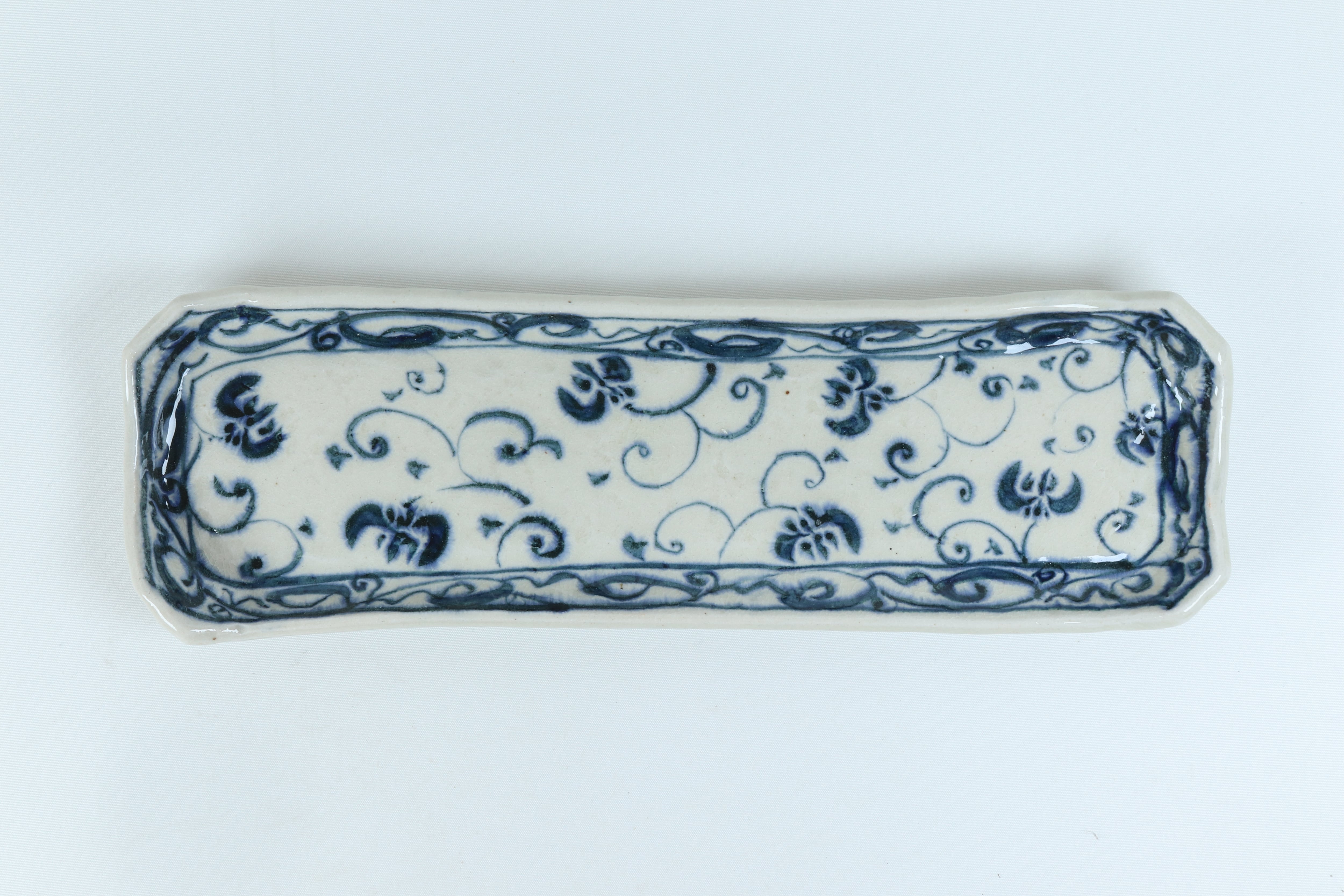 安南  魚々皿大 呉須更紗【B級品 特価】