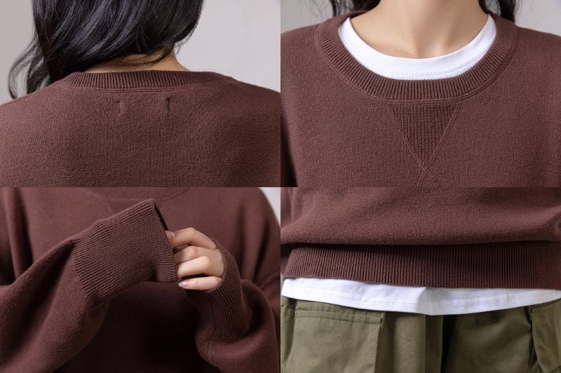Drawer シルク混スウェットライクニット　ブラウン 宅配便】スウェットライクニット／tops2160 | DAY CLOSET｜ レディース