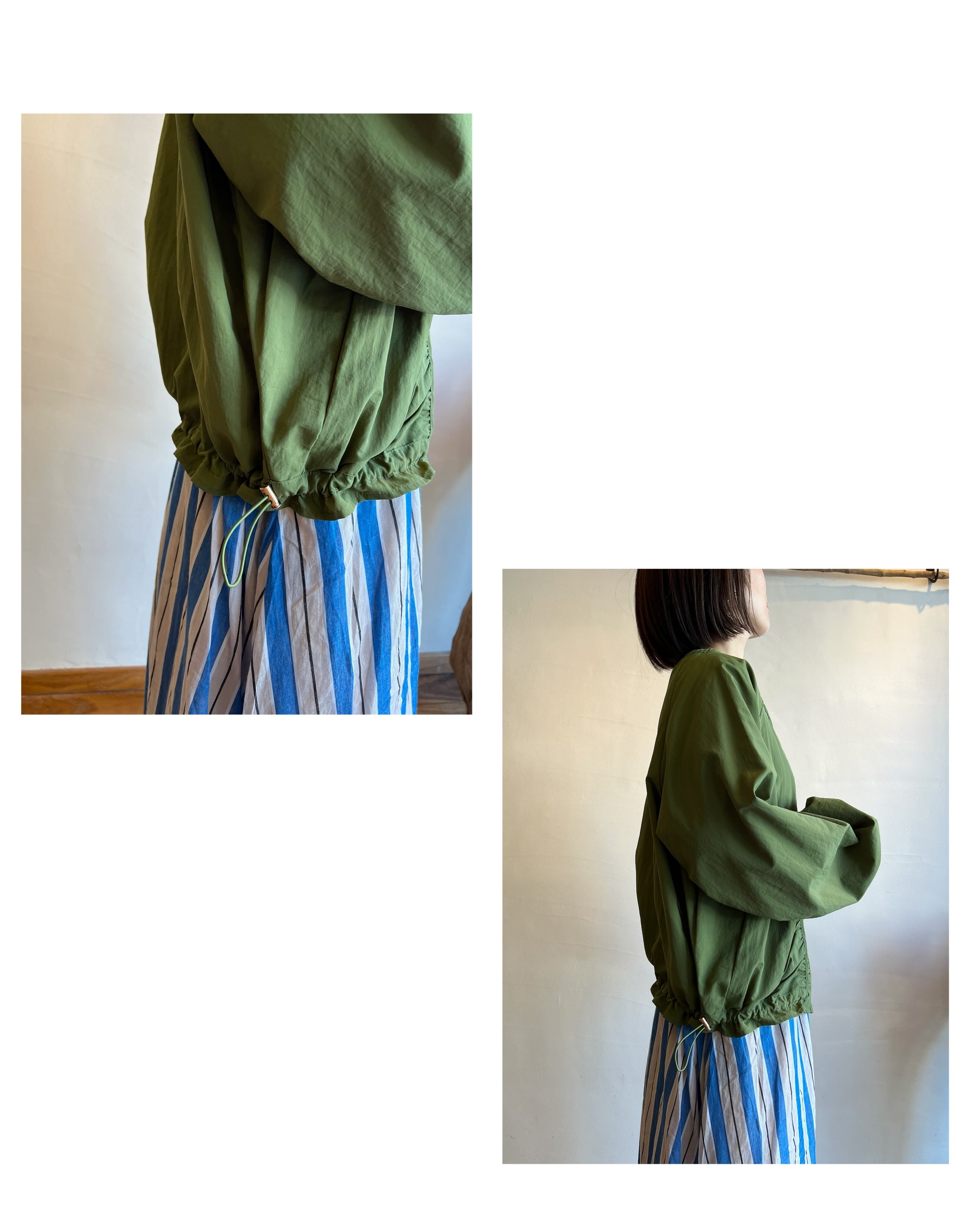 マルゴーヴィンテージ 撥水ナイロンノーカラーブルゾン シャンドゥラローズ MARGAUX VINTAGE / 撥水ナイロンノーカラーブルゾン | anouk