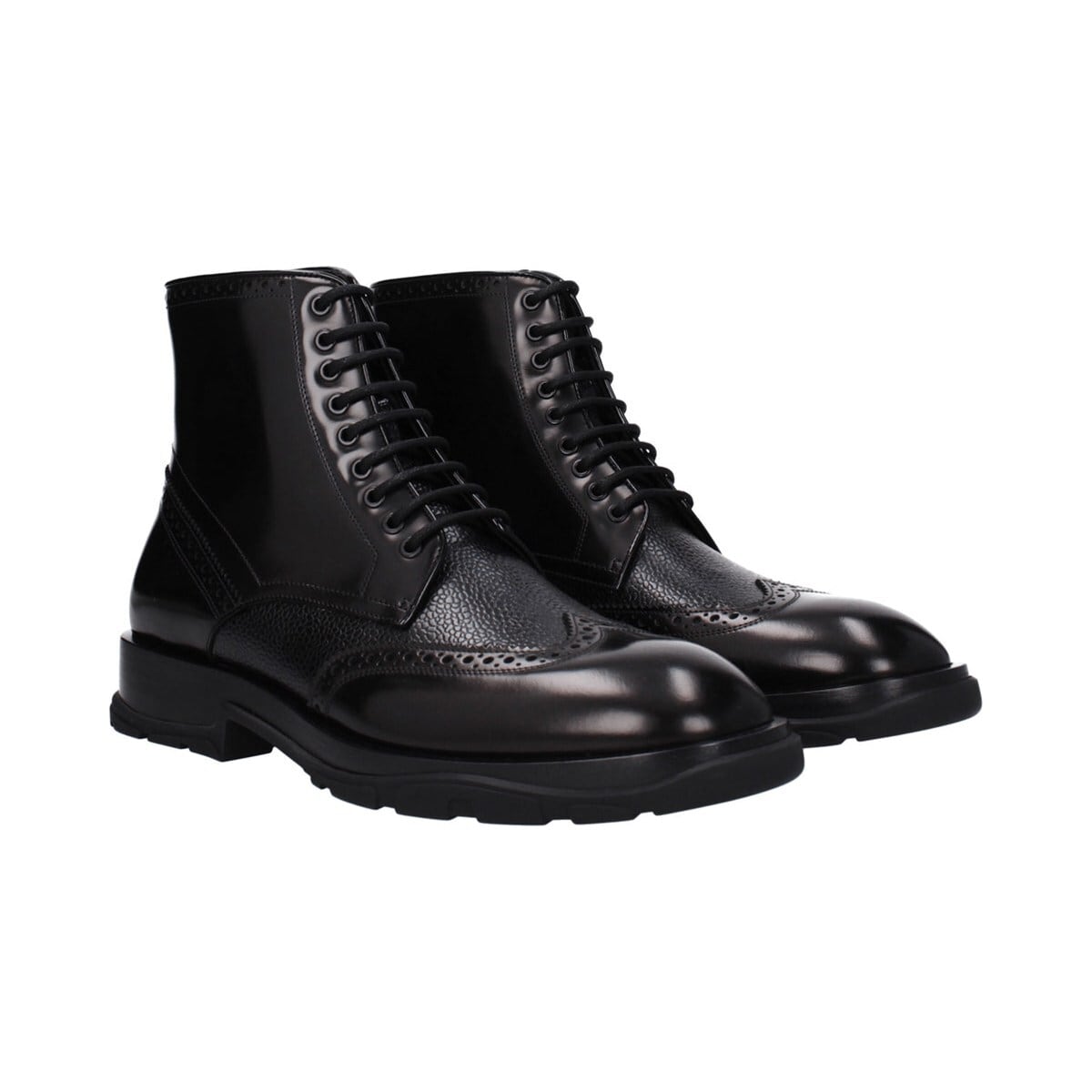 ALEXANDER MCQUEEN アレキサンダーマックイーン メンズ アンクルブーツ レザー ブラック