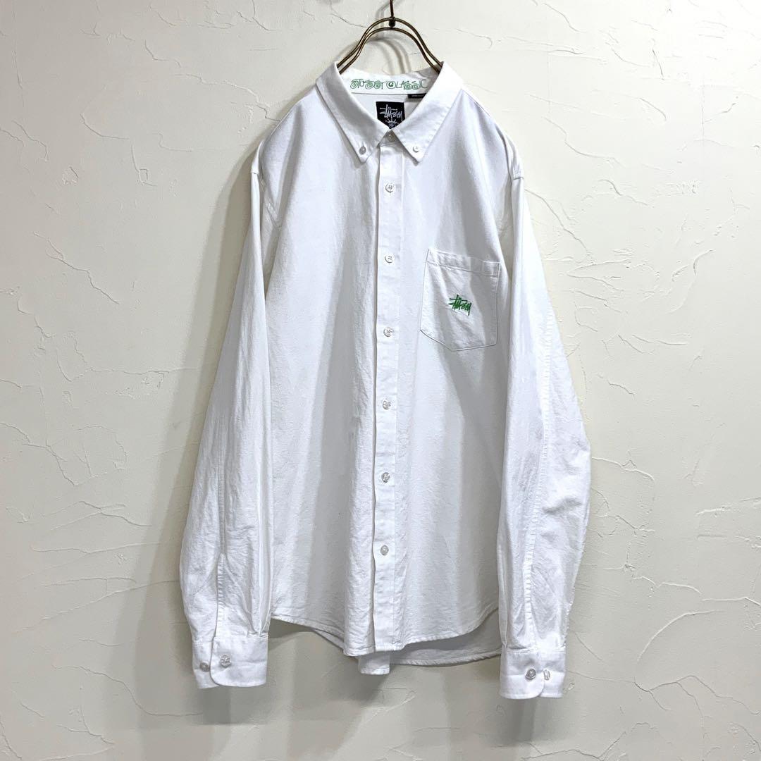 STUSSY ステューシー 刺繍ロゴ ボタンダウンシャツ | 古着屋 MOU