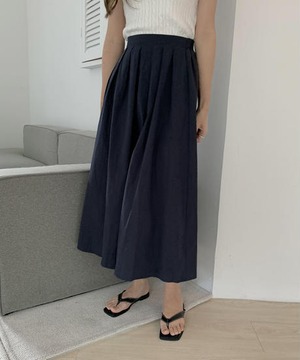 《即納商品》fleeng long skirt (butter / beige / navy)