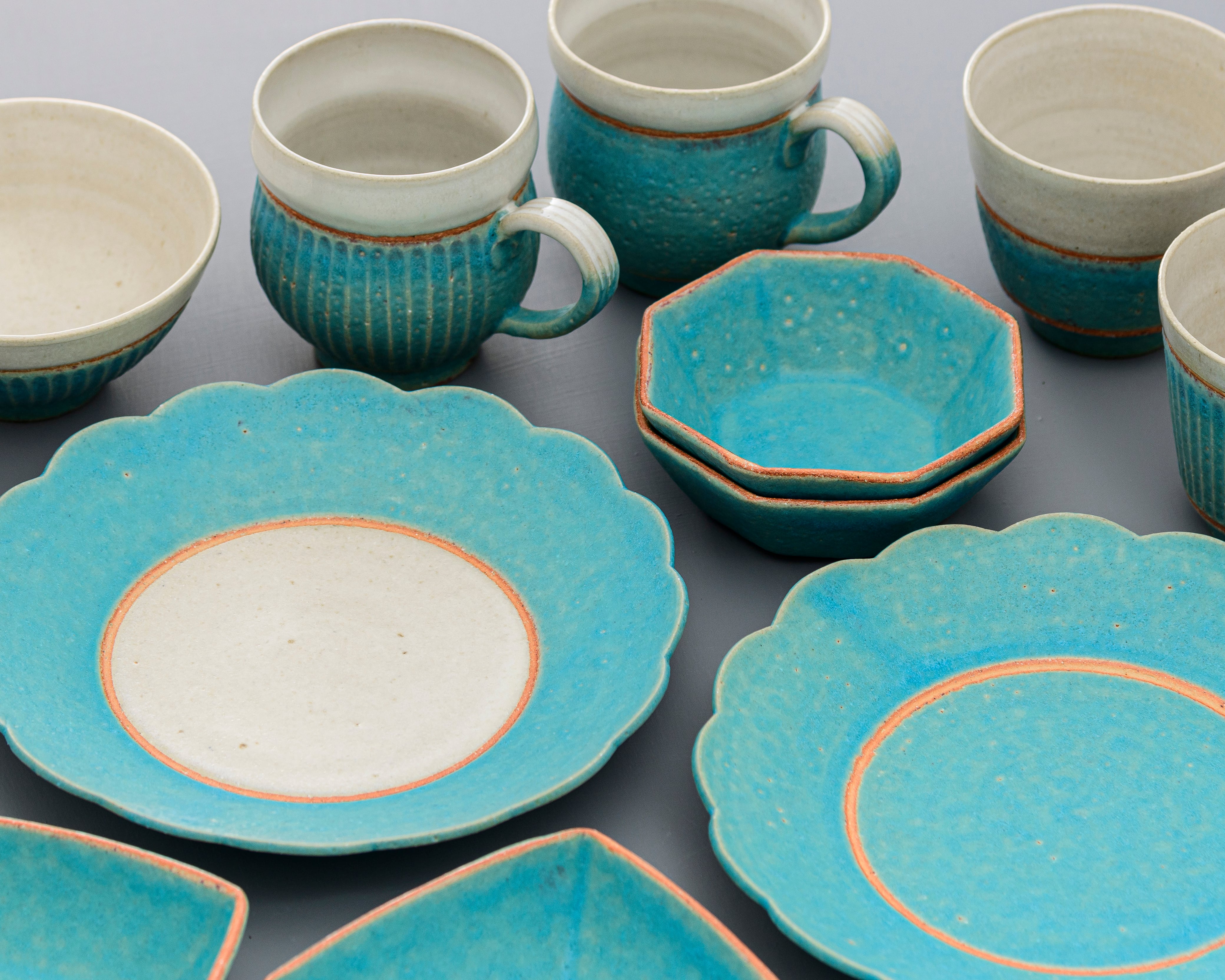 花皿／掛け分け／トルコ青UTSUWA