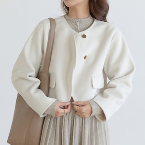 round neck short coat N30393