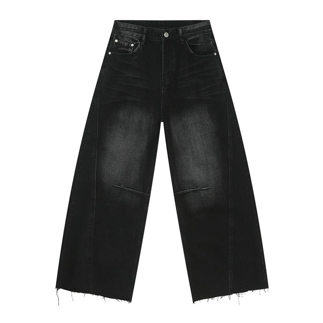 Straight black denim pants 0009