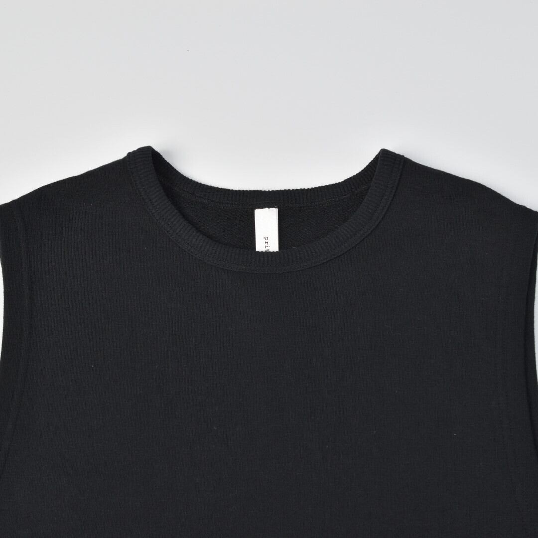 prit プリット エコ裏毛プルオーバーベスト・ブラック