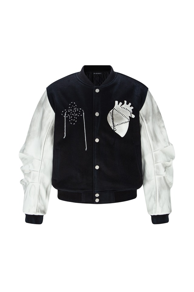 [SURGERY] surgery clover pulse varsity jacket 'dirty' 正規品 韓国ブランド 韓国通販 韓国代行 韓国ファッション sur8ery サージェリー 取扱店 日本 店舗