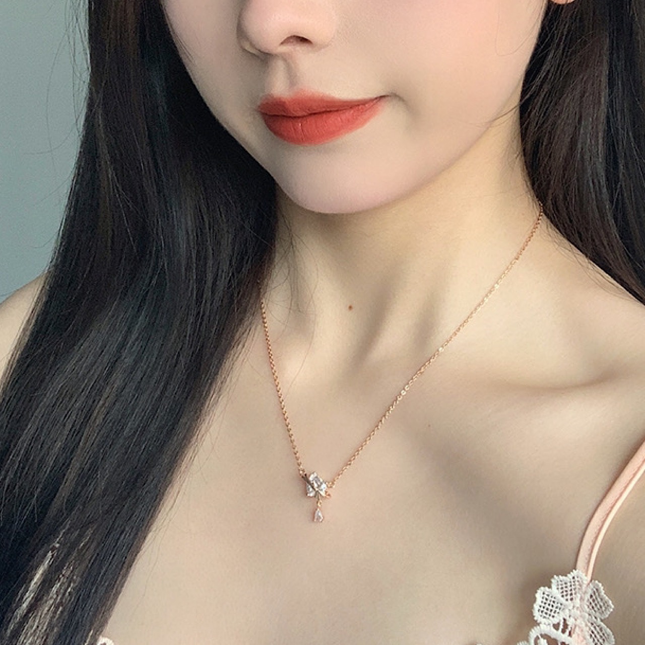 おしゃれ ハート 雫柄 かわいい レディース ネックレス - 9