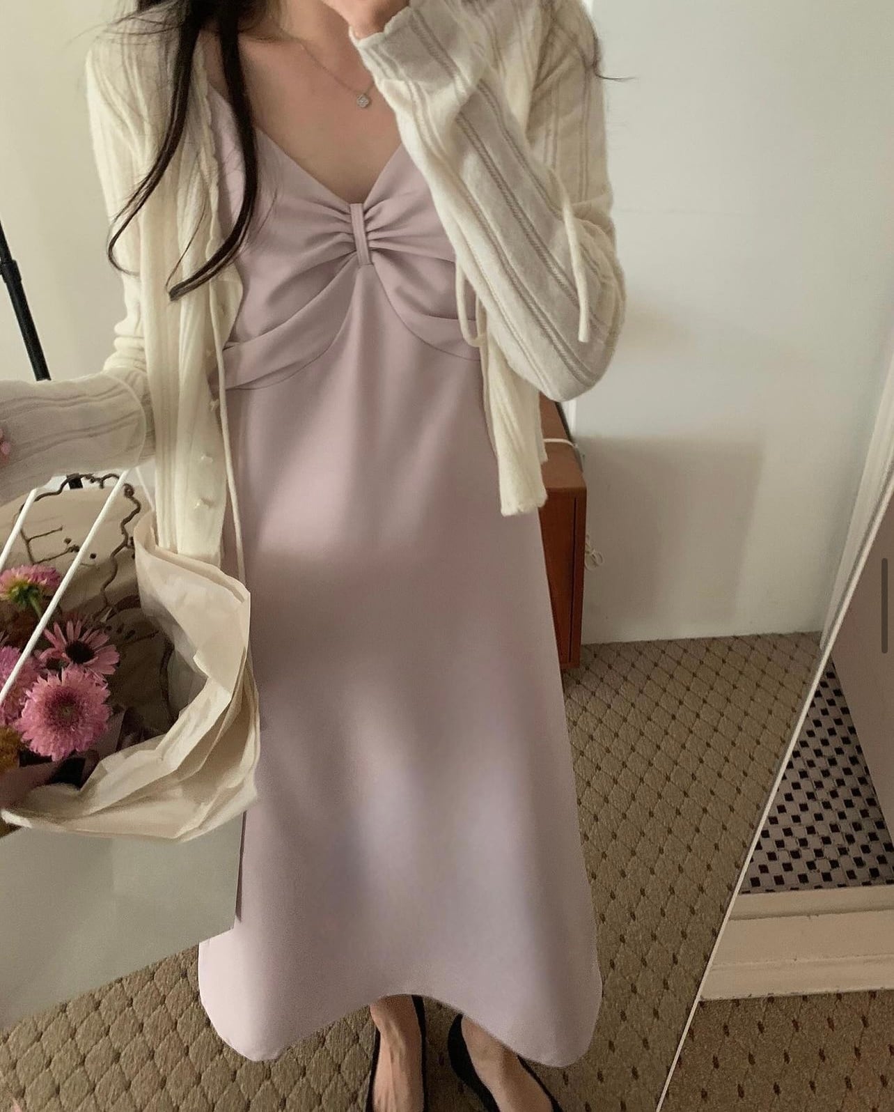 (即納)P.Y.T / ribbon long onepiece / 2color