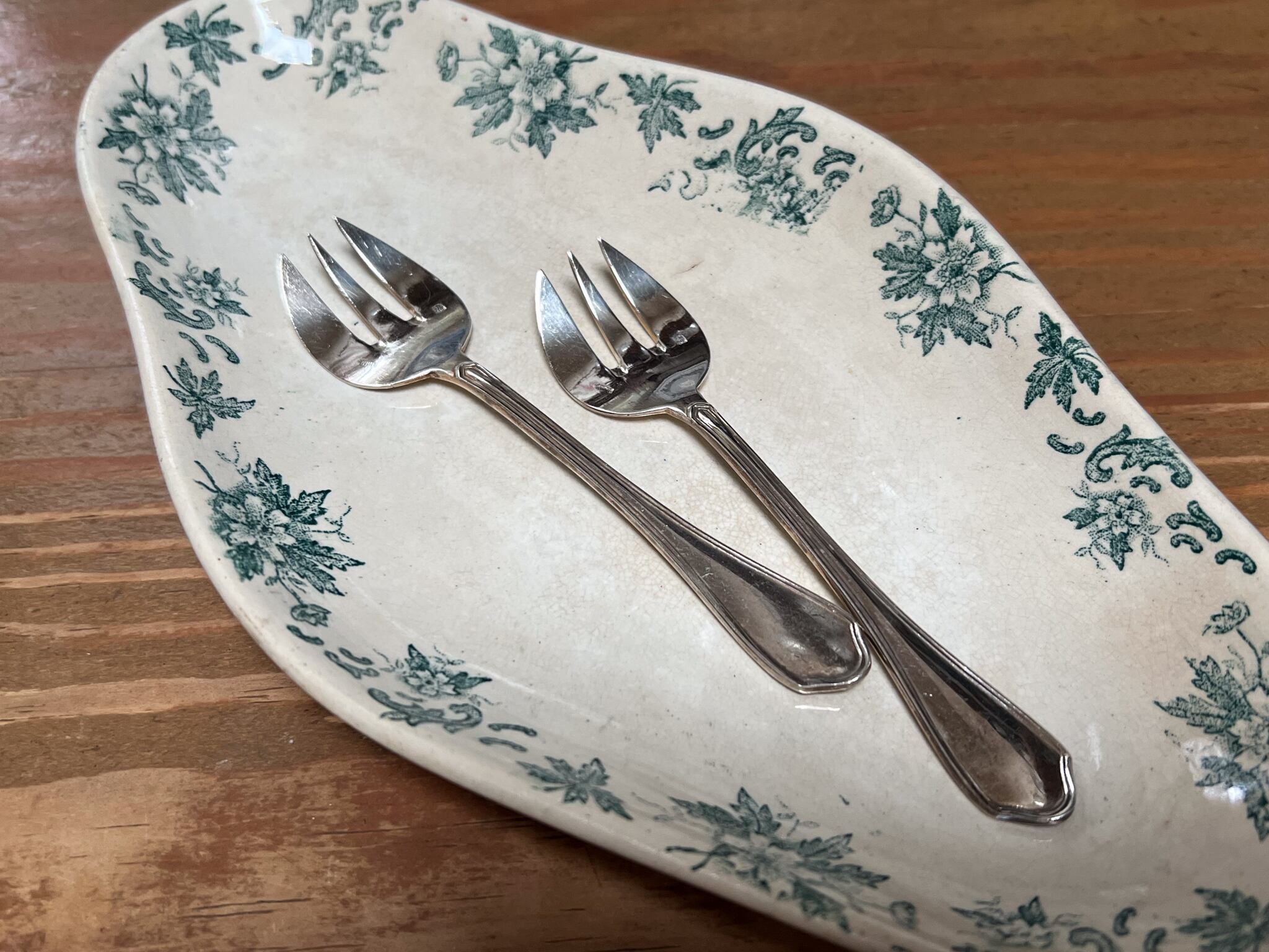 オイスターフォーク RAVINE d'enfert社製 銀メッキ フランスアンティーク ヴィンテージ