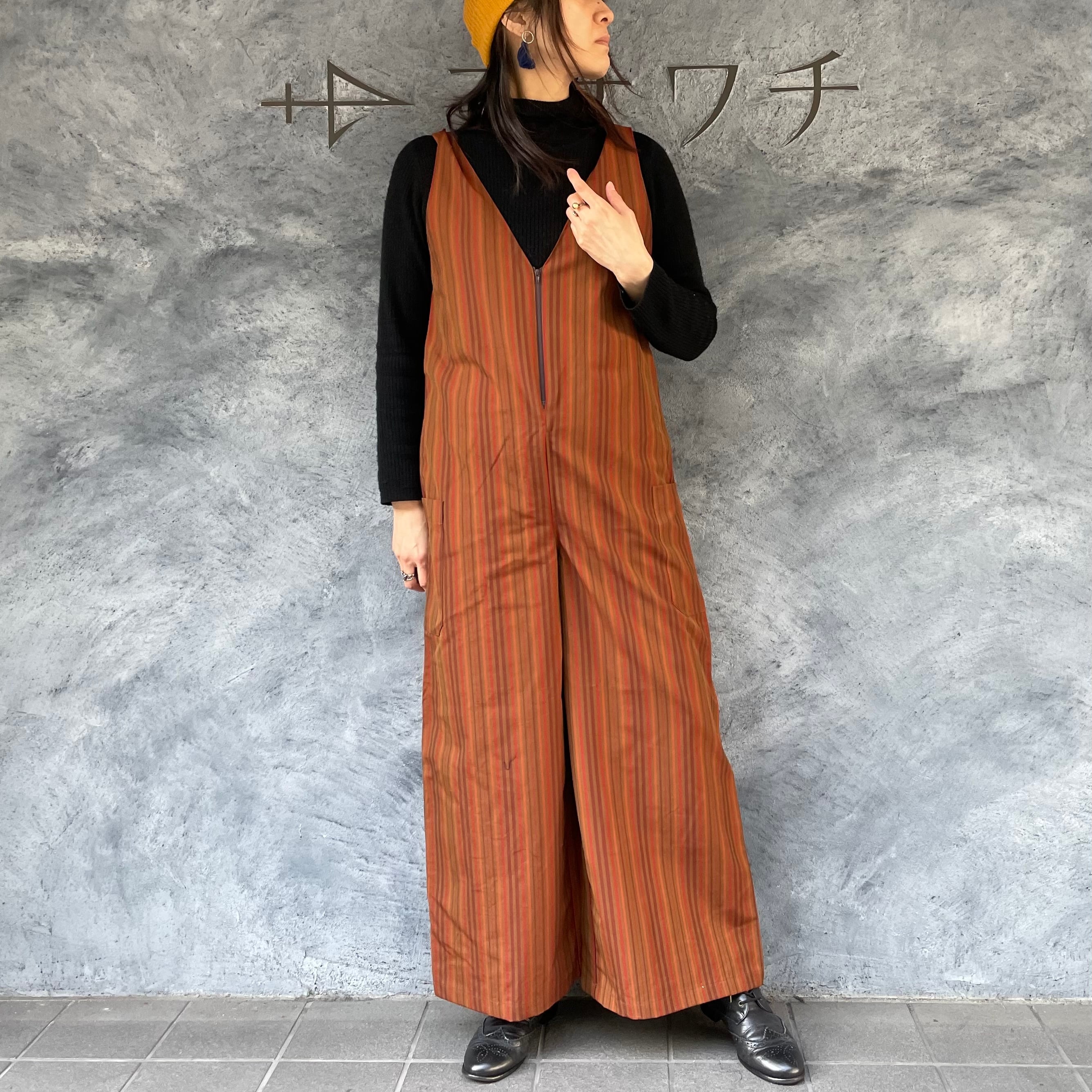 着物リメイクワイドサロペット- kimono wide overall