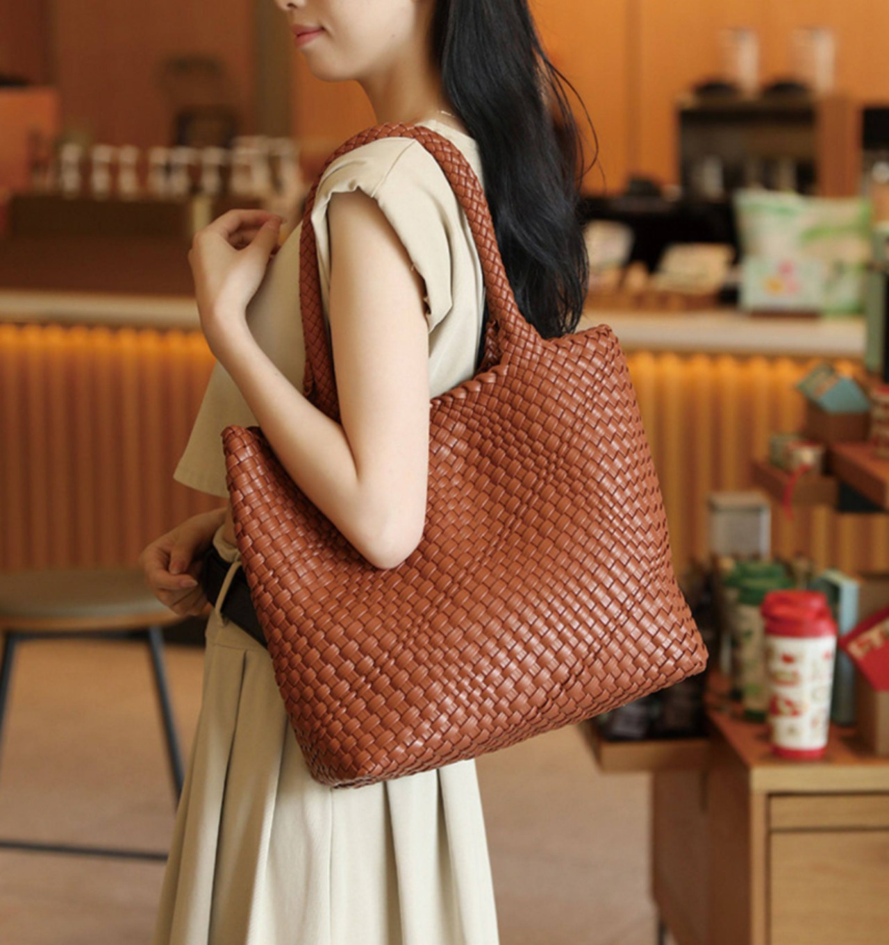 編み込みトートバッグ