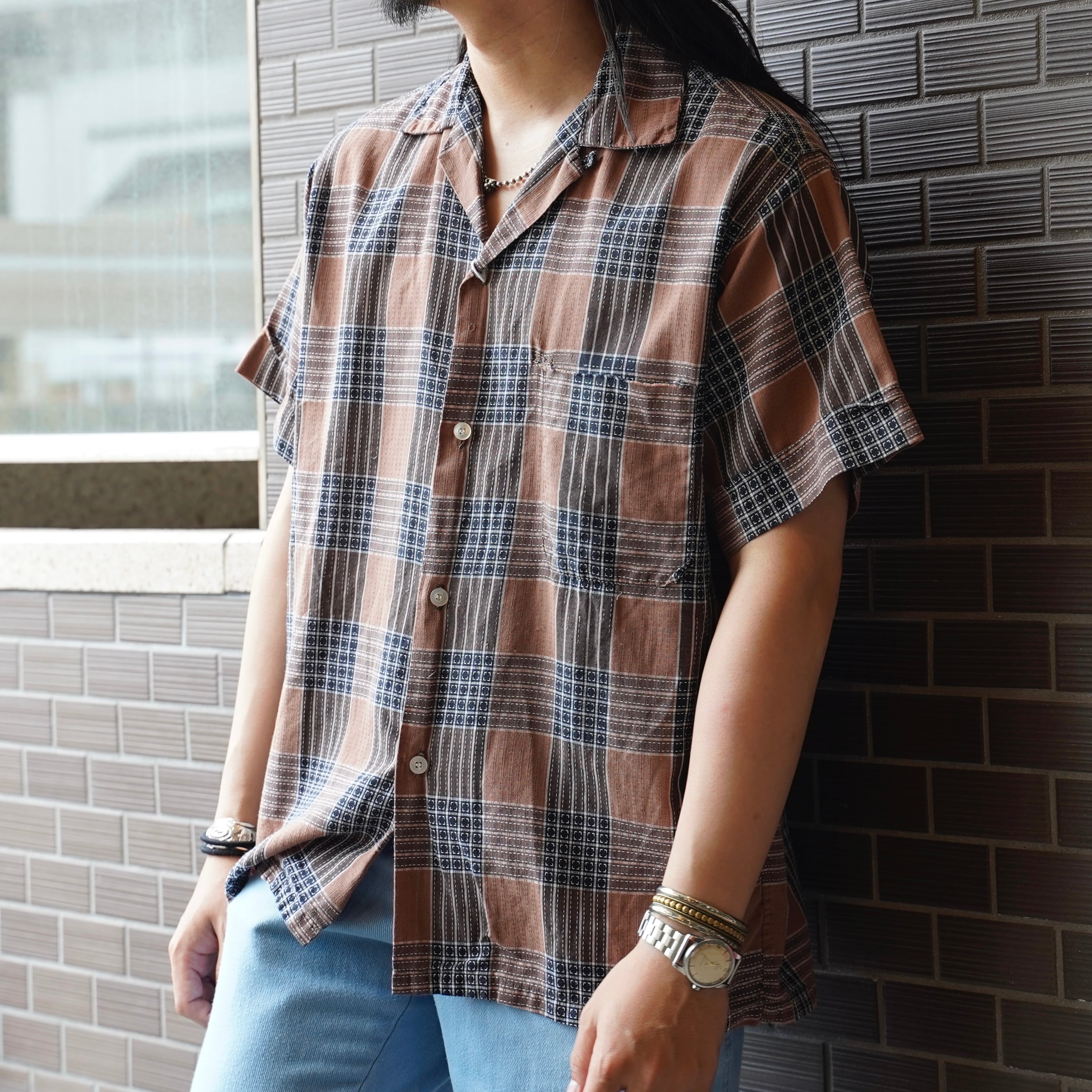 50~60's BRENT Open collar shirt made in USA【M】 | LIOT