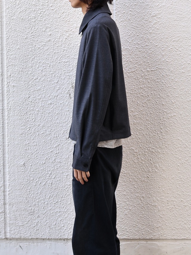 【+(plūs)】double zip minimal jacket/dark grey