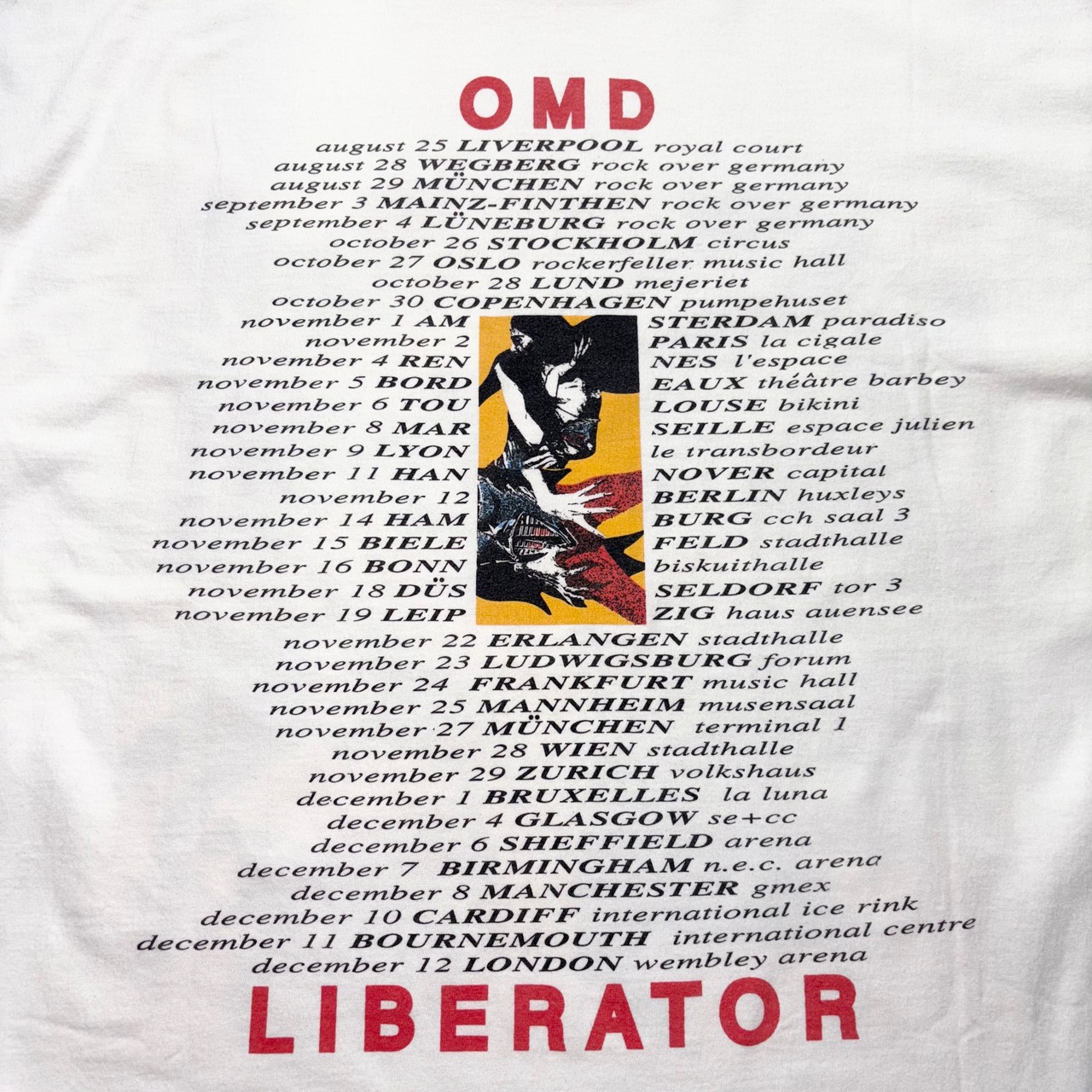 vintage 1993’s Orchestral Manoeuvres in the Dark music tee “LIBERATOR”