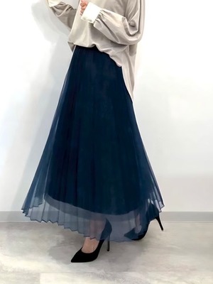 チュールプリーツスカート
