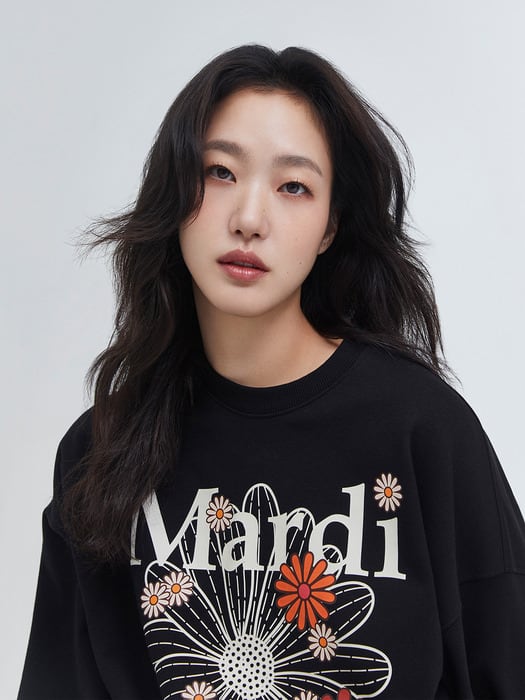 MARDI MERCREDI - SWEATSHIRT FLOWERMARDI BLOSSOM [BLACK / CREAM