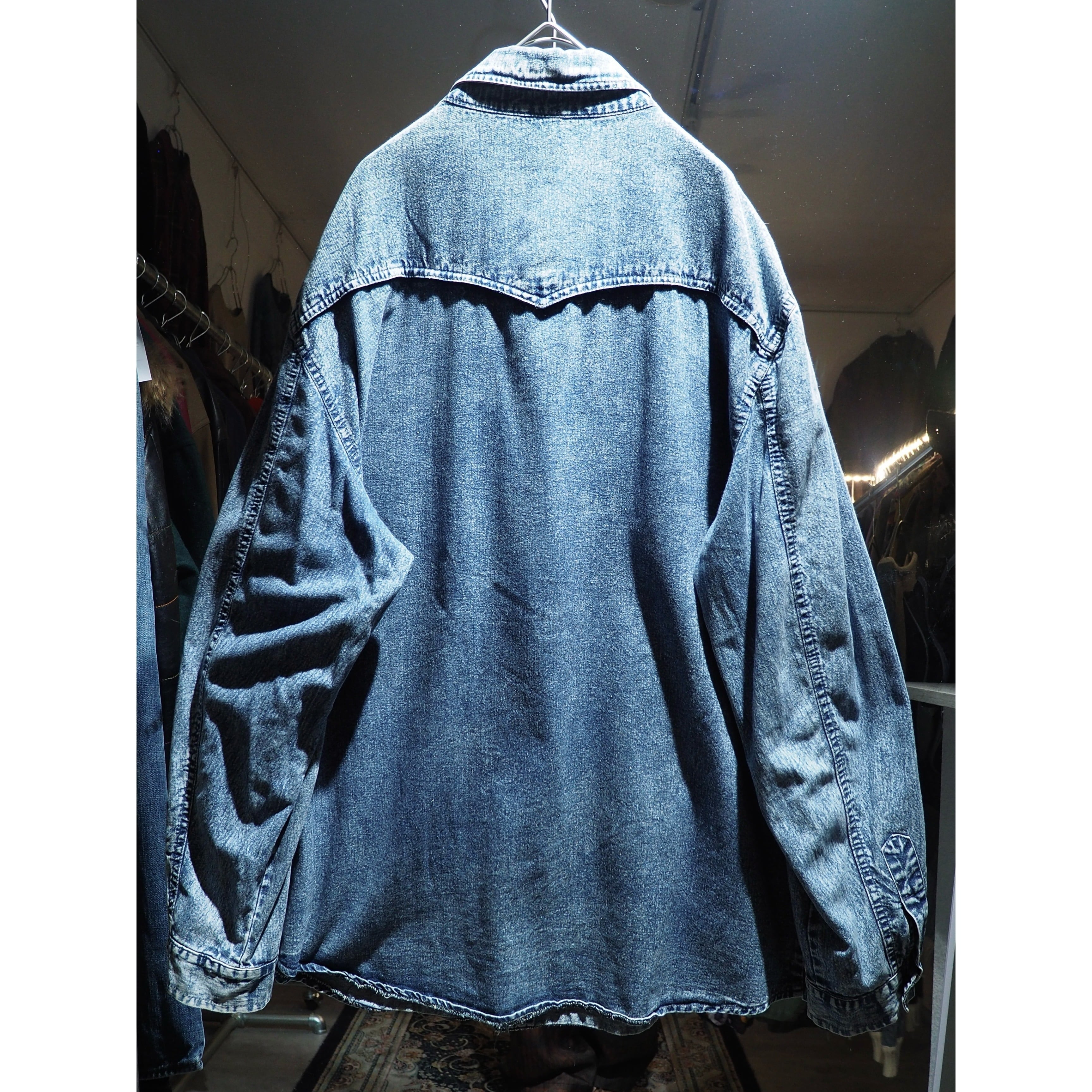 1980 - 90s " United States Of America " Eagle Embossed vintage loose Denim shirt