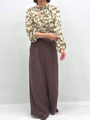 フィブリルテンセルラップパンツ(ブラウン)