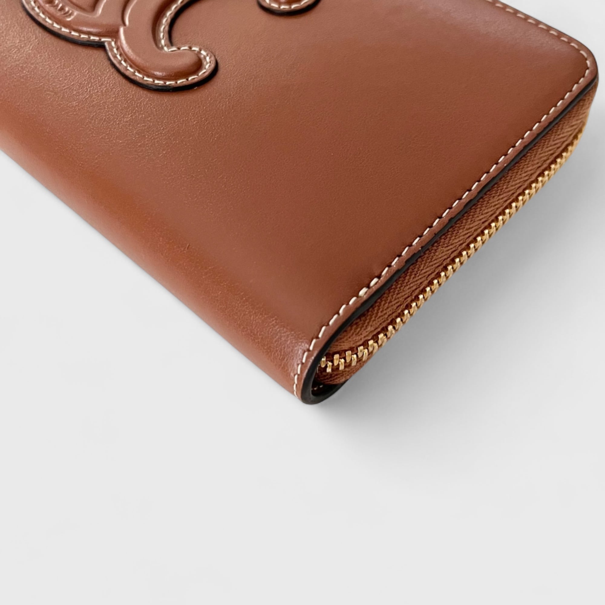 CELINE セリーヌ ラージ ジップウォレット キュイル トリオンフ タン