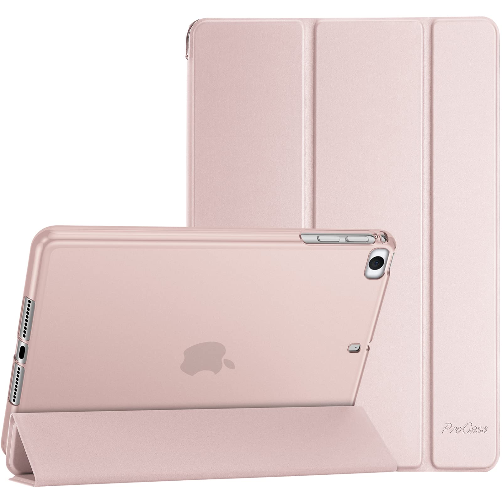 ProCase iPad Mini 5/4/3/2/1 保護ケース 三つ折り フォリオ オートスリープ/ウェイクに対応 TPUバック スマートカバー スタンド機能付き 適用端末:7.9” iPad Mini 5 (2019)/ Mini 4, Mini 1 2 3‐ピンク