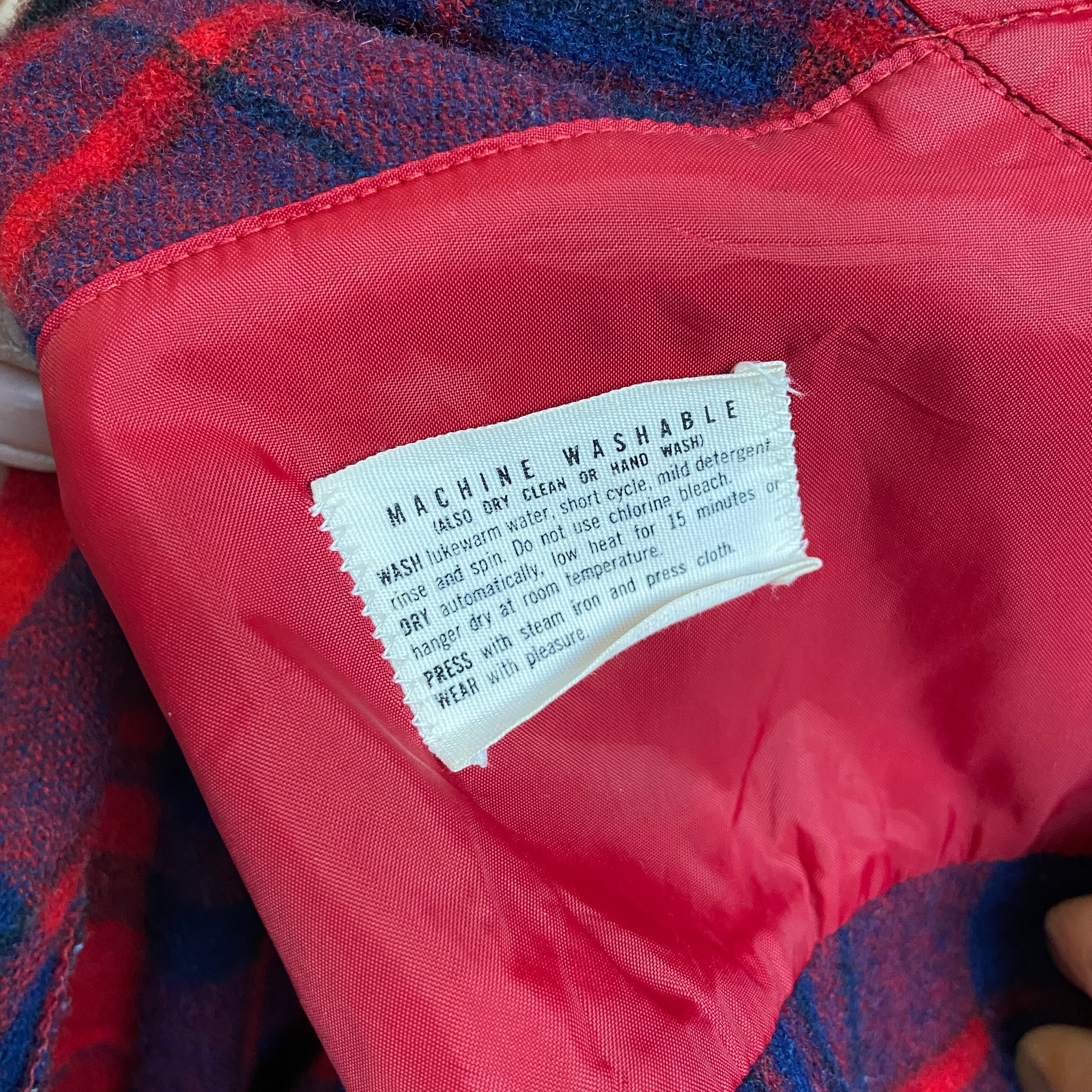 70年代 USA製 PENDLETON ペンドルトン ネルシャツ ウール長袖シャツ チェック柄 レッド (メンズ L)   O7860