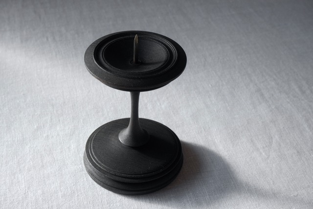 針燭台　鬼胡桃　鉄媒染　70mm