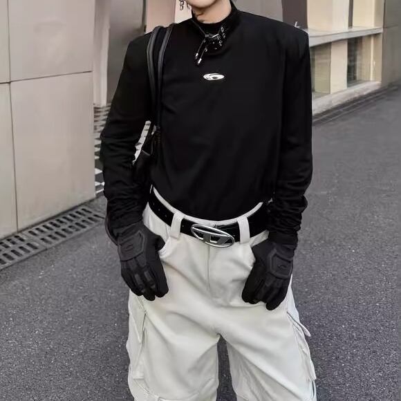 レザーバンドハイネックモチーフトップス 2color MTO0496