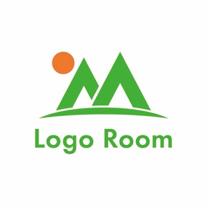 No346 Mと山のロゴ【アルファベット、M、山、緑、明るい、自然、建築、建設、製造、設備、不動産、リフォーム、クリニック、接骨院】